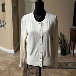 EUC BANANA REPUBLIC beige cardigan, size Medium Cotton , Silk, cashmere, blend